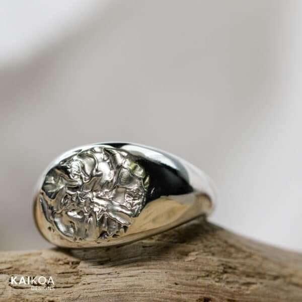 sterling silver unisex signet ring ocean inspired