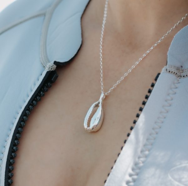 Cowrie Shell Pendant Sterling silver beach jewellery