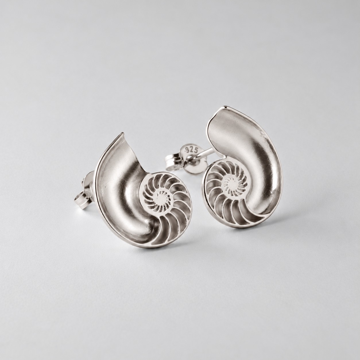 Nautilus Shell Studs