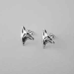 Silver shark tooth stud earrings