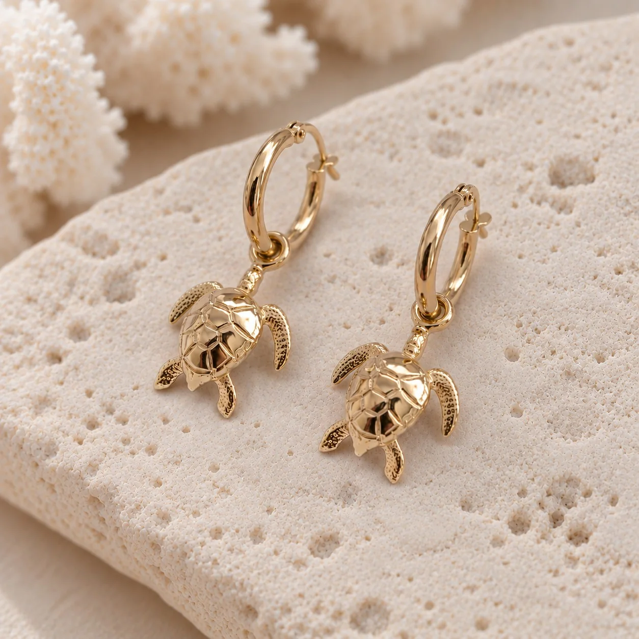 Woman wearing sterling silver jellyfish earrings